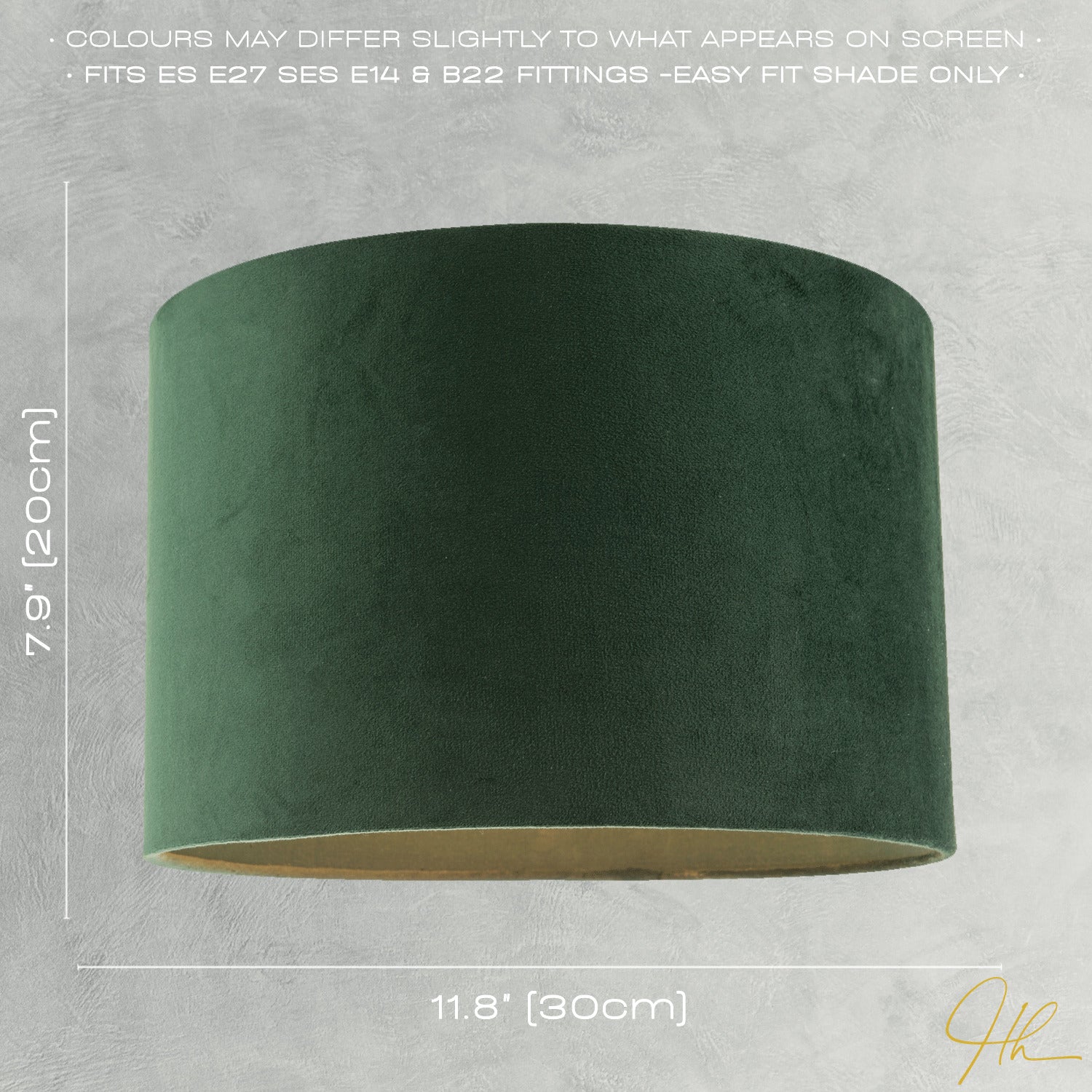 Soft Velvet Forest Green Fabric Round Lamp Shade for Table or Pendant Image 6