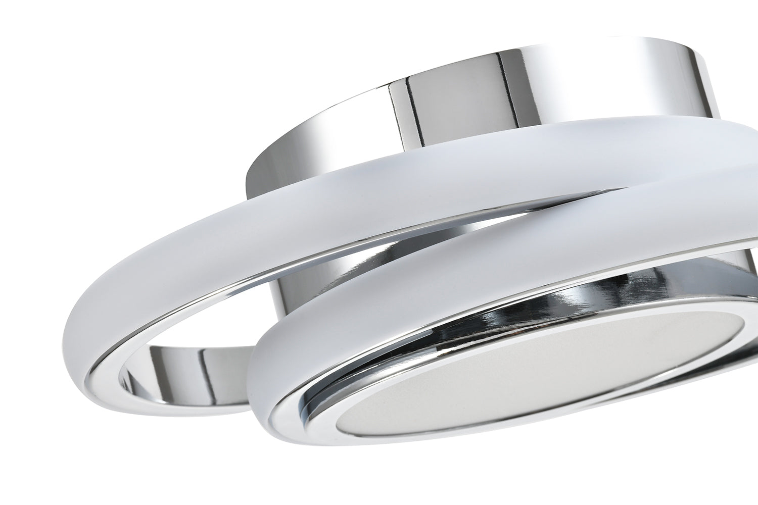 Modern LED Ceiling Light with Chrome Rings and Central Downlighter Image 3