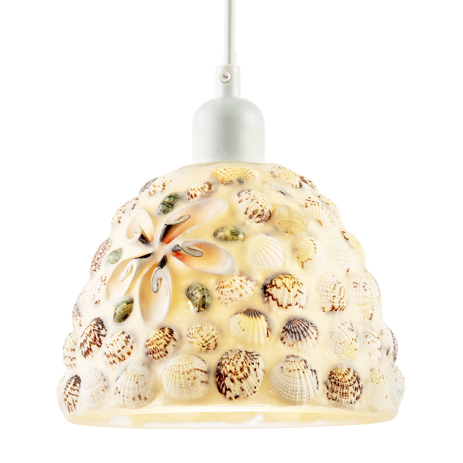 Pendant Lighting Shade with Handcrafted Shell Coastal Inspired Design Image 2