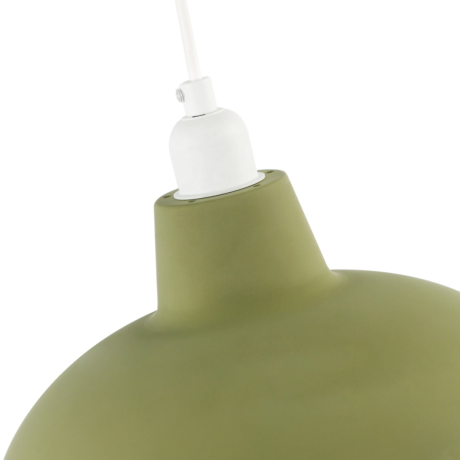 Industrial Retro Designed Matte Olive Curved Metal Pendant Light Shade Image 3
