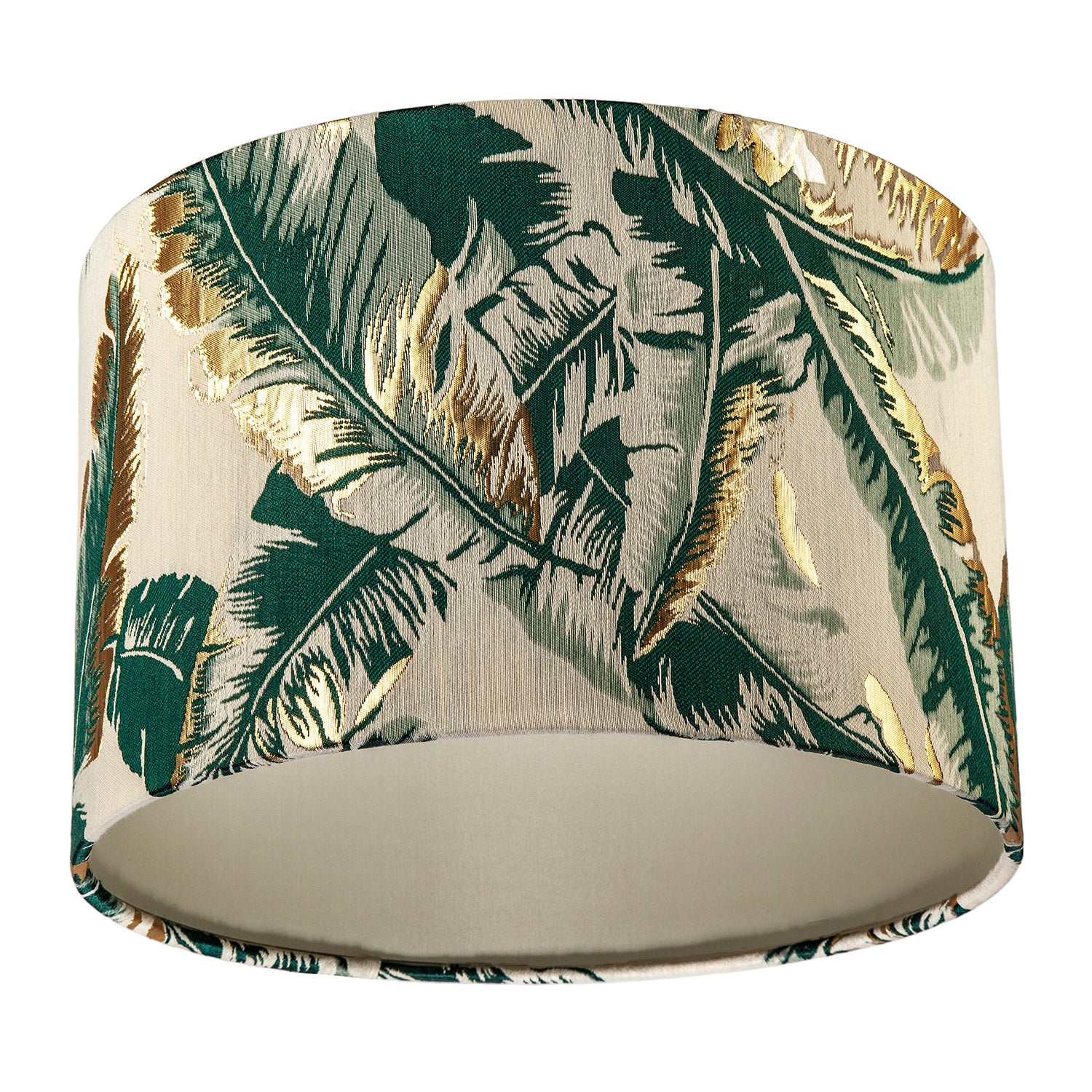 Botanical and Tropical Jacquard Fabric Shade with Green Banana Leaves Image 4