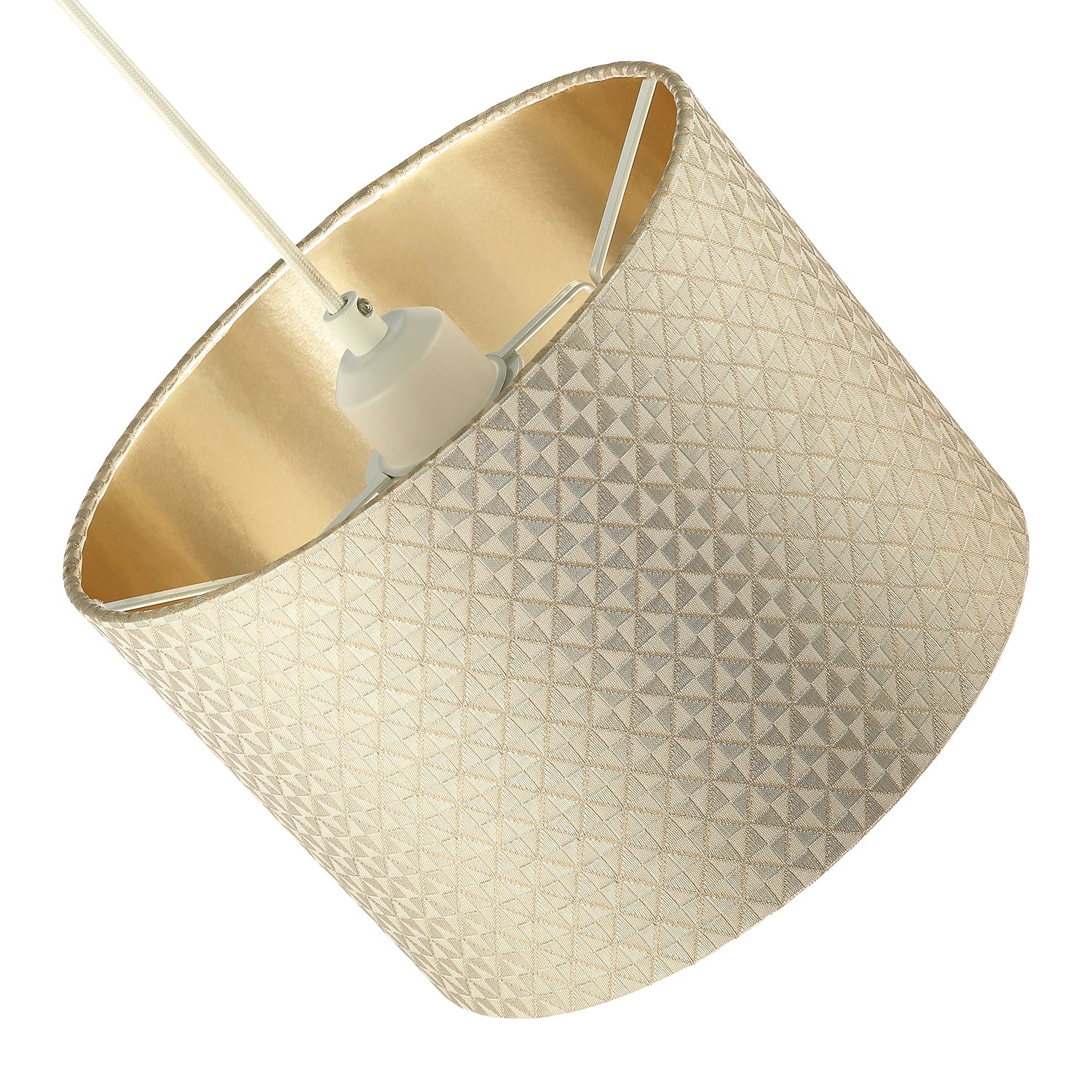 Light Shimmer Taupe Drum Lamp Shade with Inner Champagne Gold Lining Image 5
