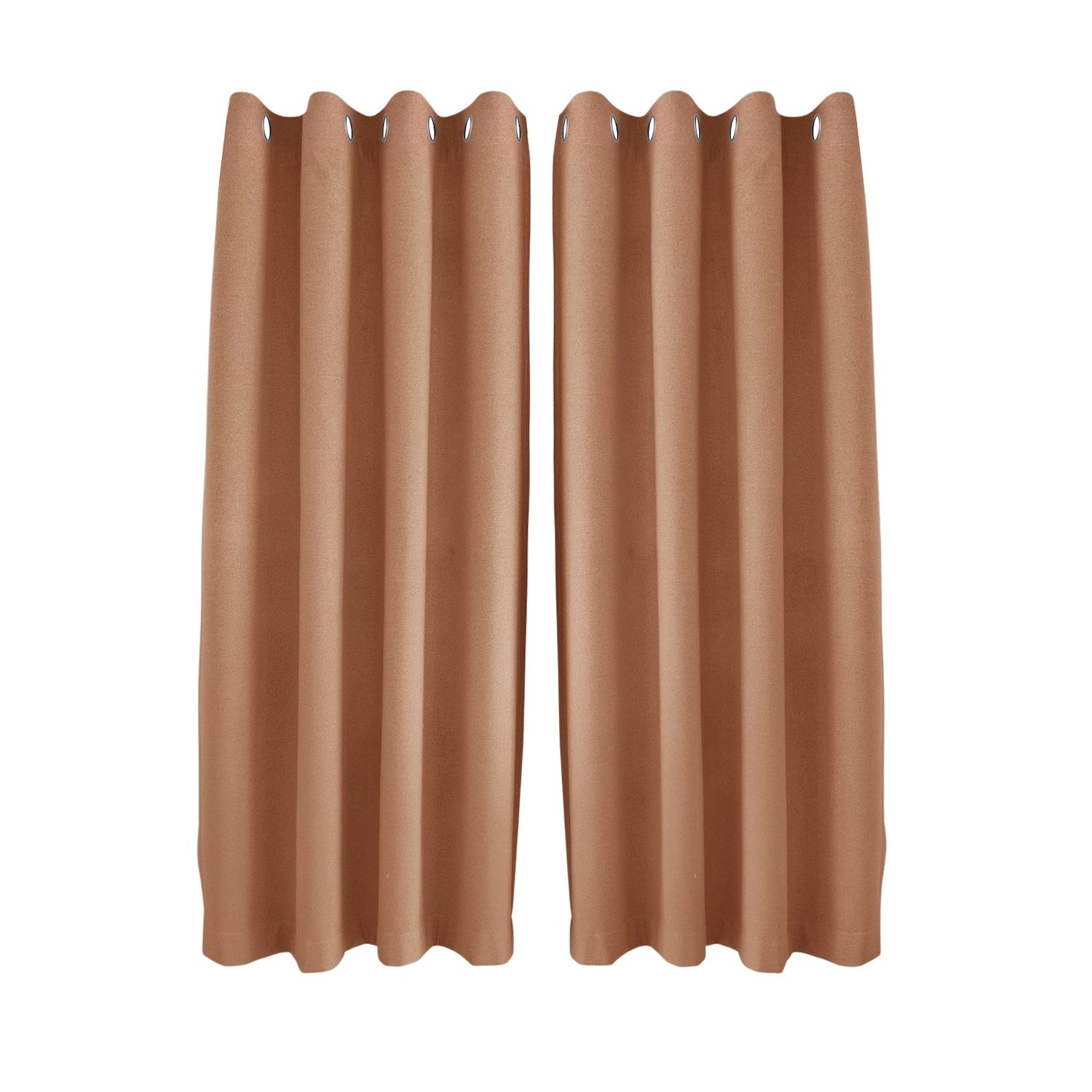 Mustard Orange Linen Blackout Curtains - 46x54 Inch Drop - 2 Panel Image 1