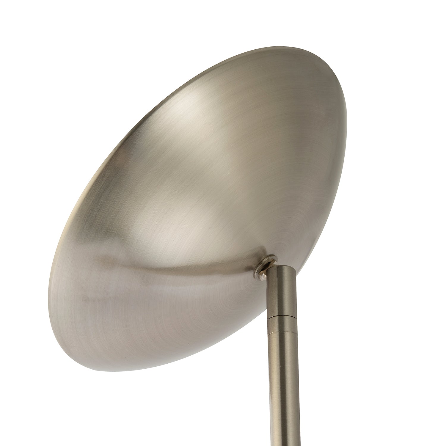 Sleek LED Mother and Child Floor Lamp in Satin Nickel with Memory Dimmer Buttons Image 2