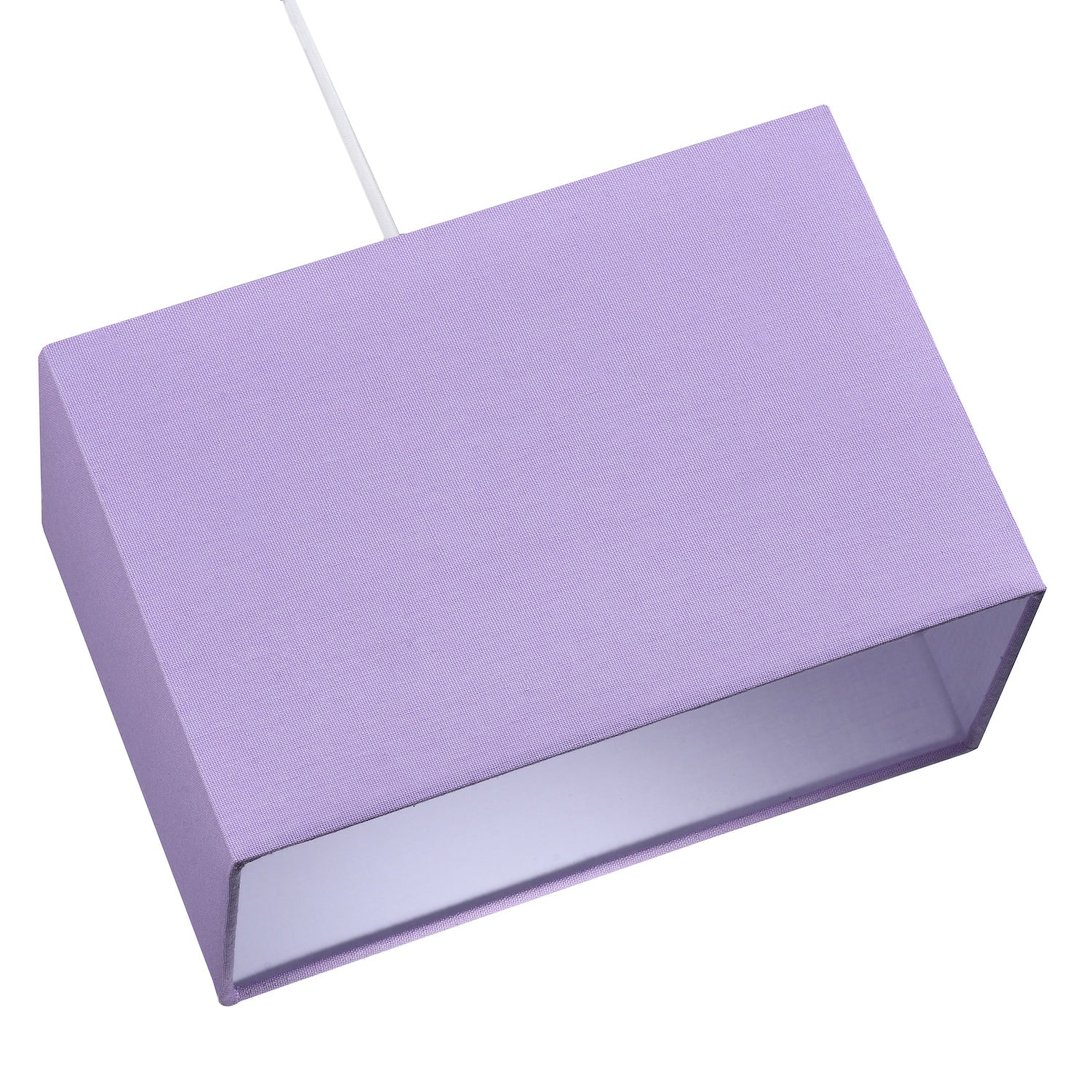 Contemporary and Stylish Soft Lilac Linen Fabric Rectangular Lamp Shade Image 4