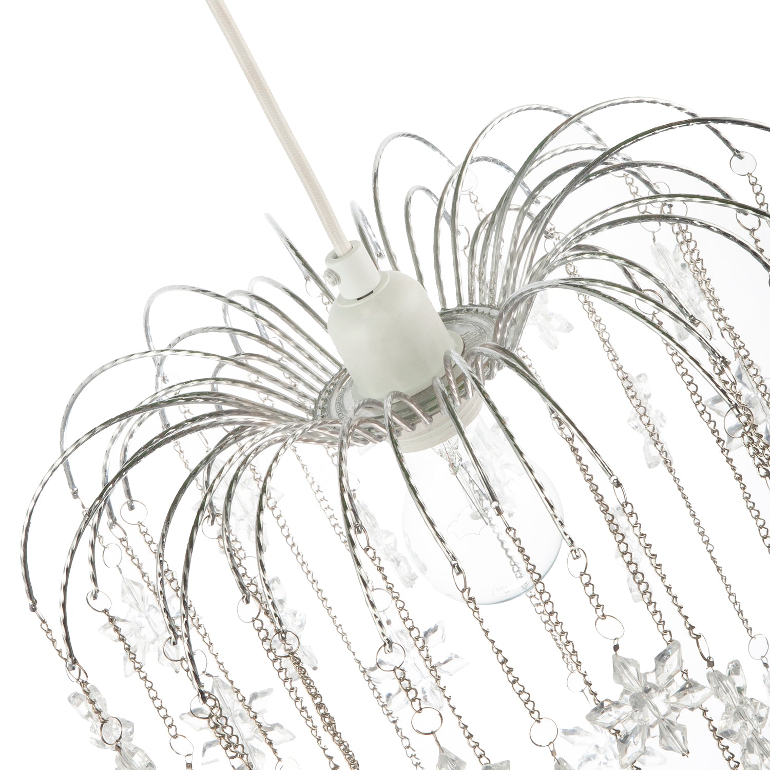 Modern Waterfall Pendant Light Shade with Star Shaped Acrylic Icicles Image 3