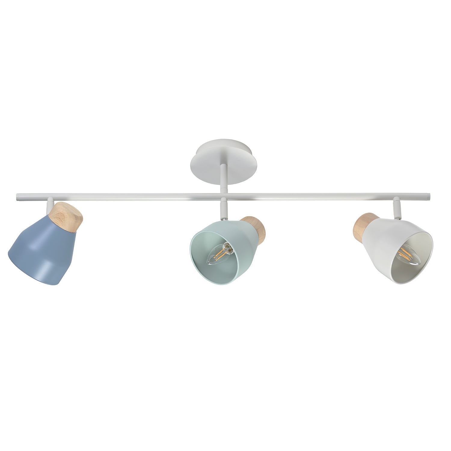 Contemporary Scandinavian Style Triple Bar Spot Ceiling Light in Grey and Blue Image 4