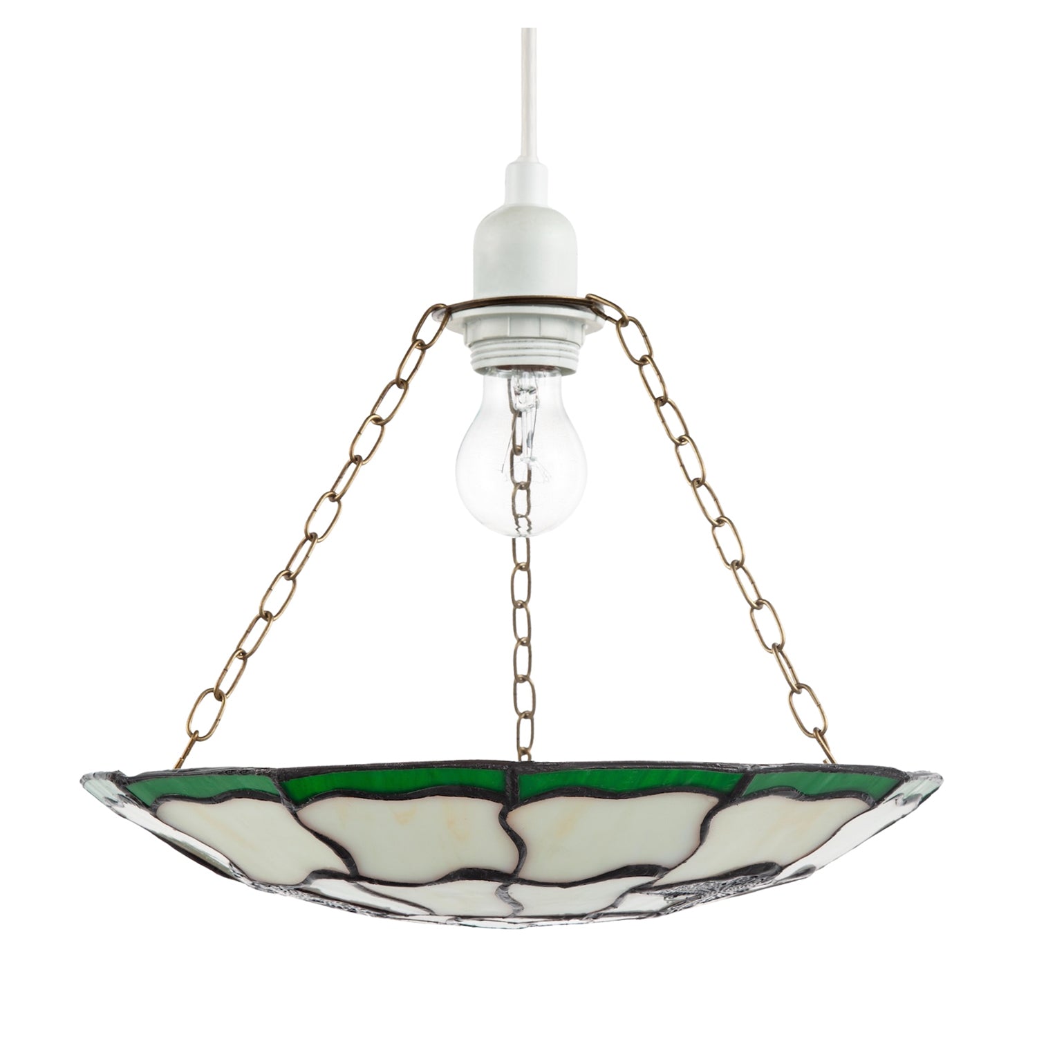 Traditional Butterfly Tiffany Glass Green Pendant Lighting Shade Image 4