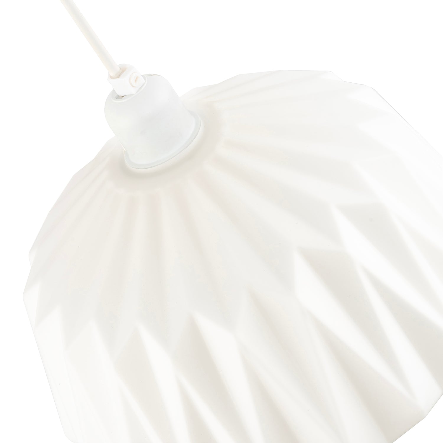 Designer Opal White Glass Pendant Shade with Triangular Shaped Grooves Image 3