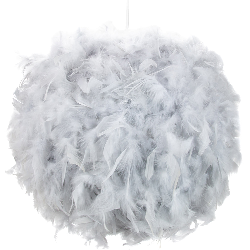 Contemporary Unique Large Real Feather Decorated Pendant Light Shade