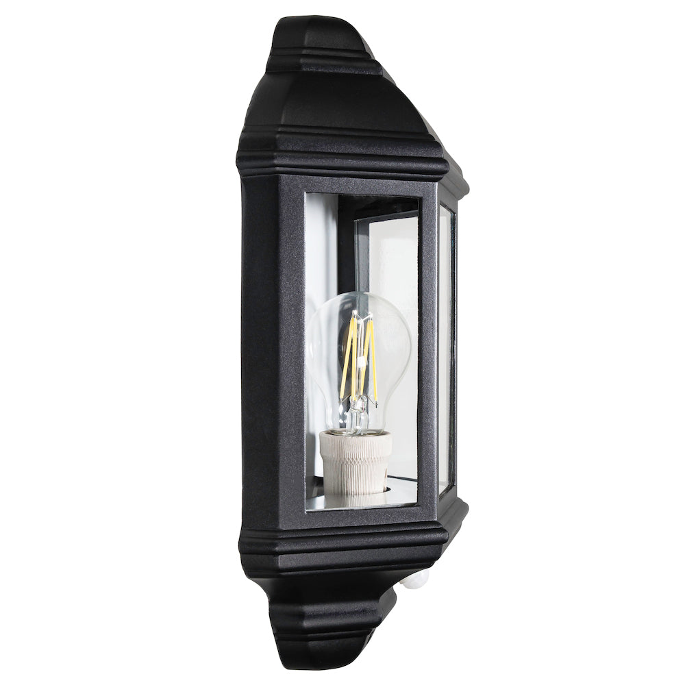 Traditional PIR Sensor Outdoor Wall Light with Matt Black Metal Die-Cast Frame Image 5