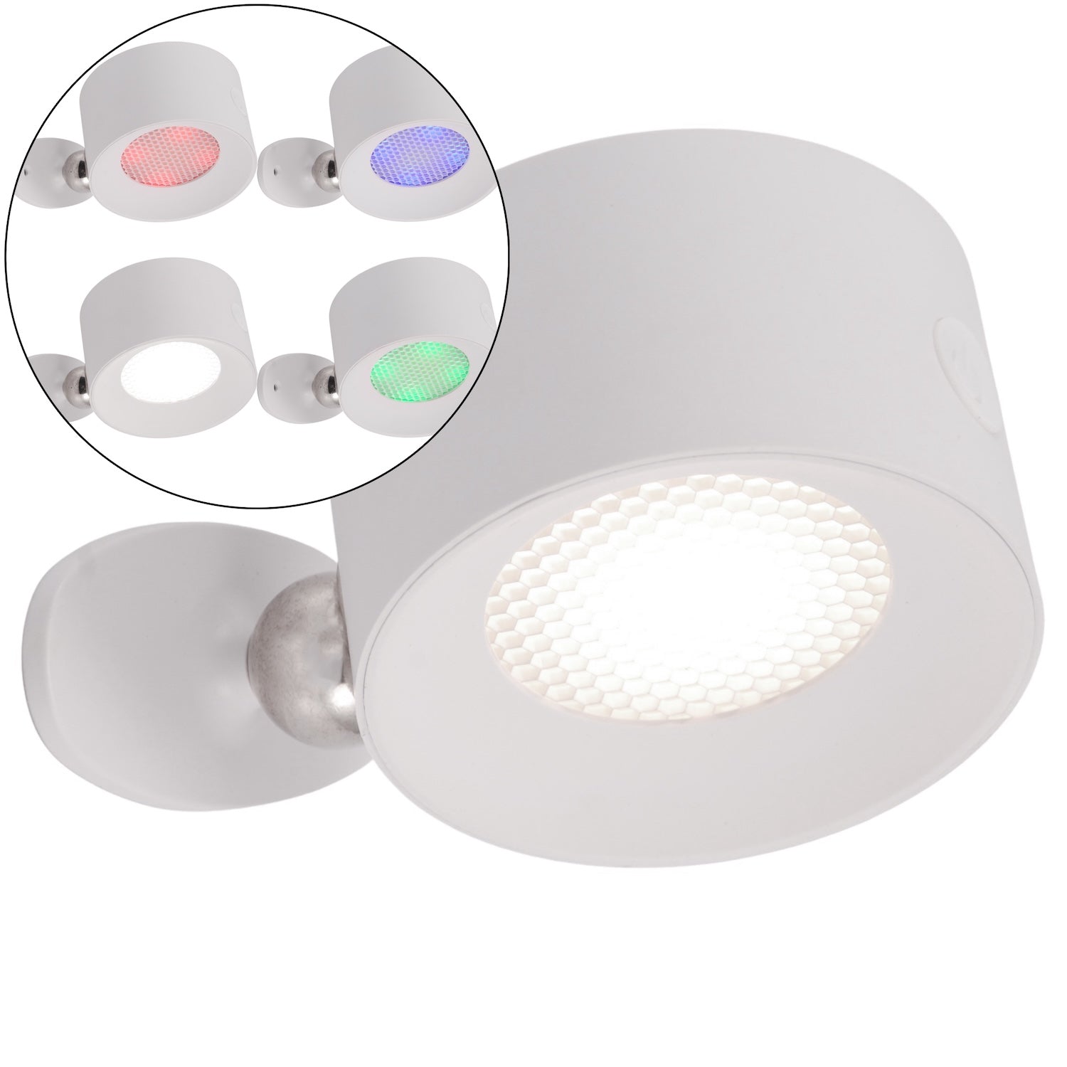 Small White LED Colour Changing Rechargeable Remote Control Wall Light Image 2