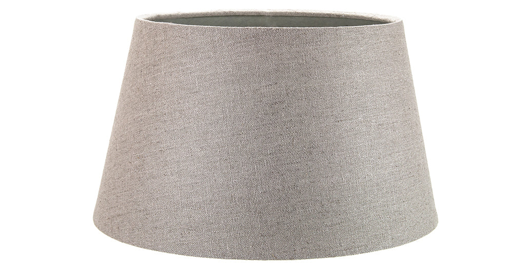 Traditional 8 Inch Grey Linen Fabric Drum Table/Pendant Lamp Shade 40w Maximum Image 1