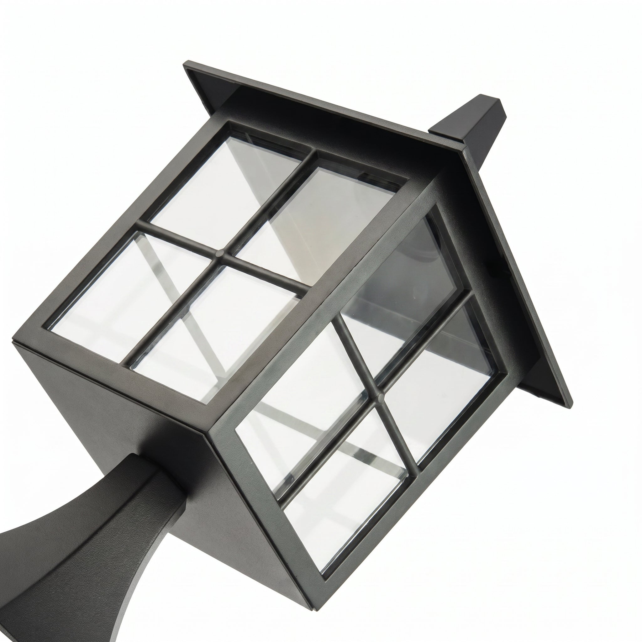 Classic Matte Black Die-Cast Aluminium Metal Exterior Lantern Bollard Fitting Image 4