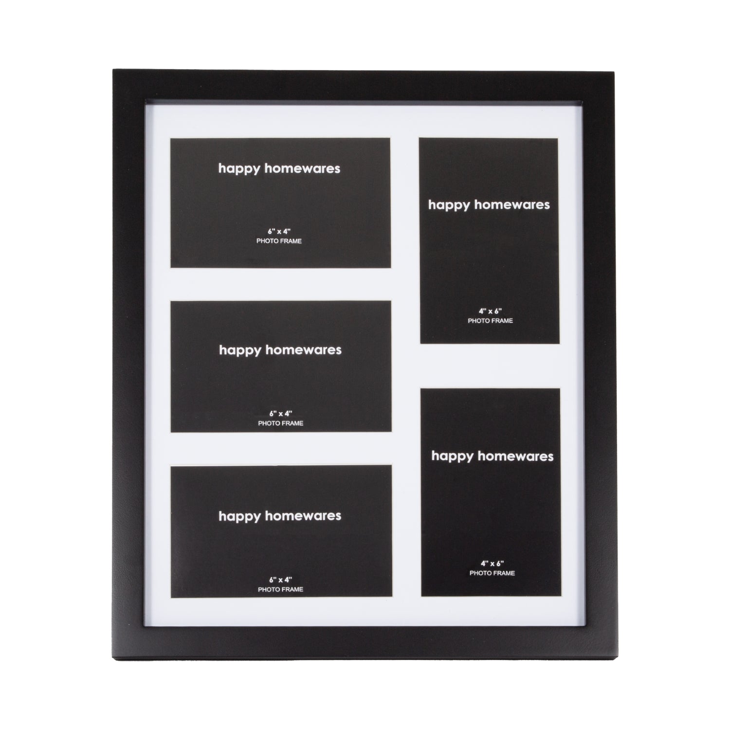 Classic Designer Mat Black MDF Collage Picture Frame Free Standing or Wall Hung Image 2