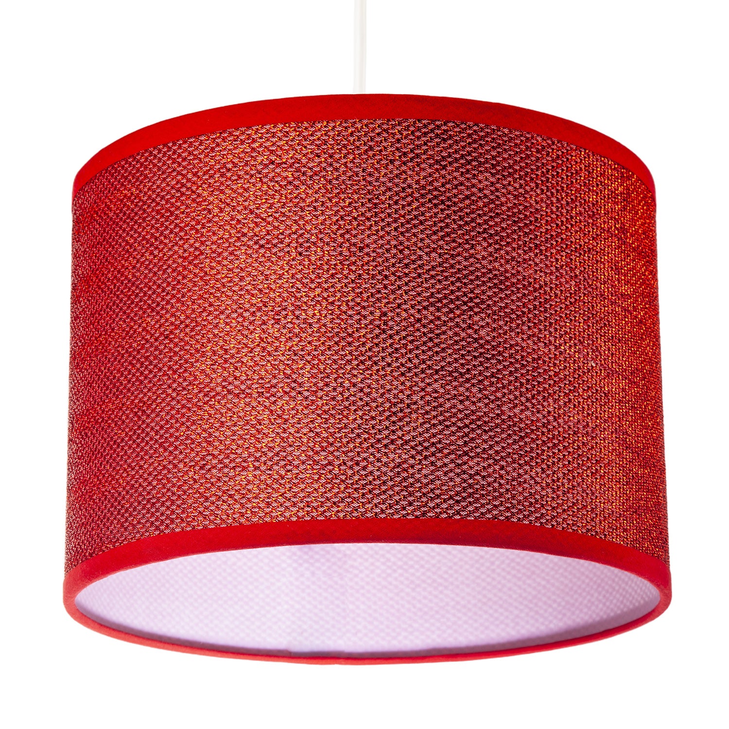 Modern and Designer Mini Diamond Red Glitter Fabric Round Lamp Shade Image 5