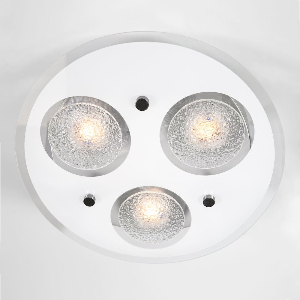 Modern Round LED Bathroom Flush Ceiling Light with Clear/Frosted Glass Plate Image 7