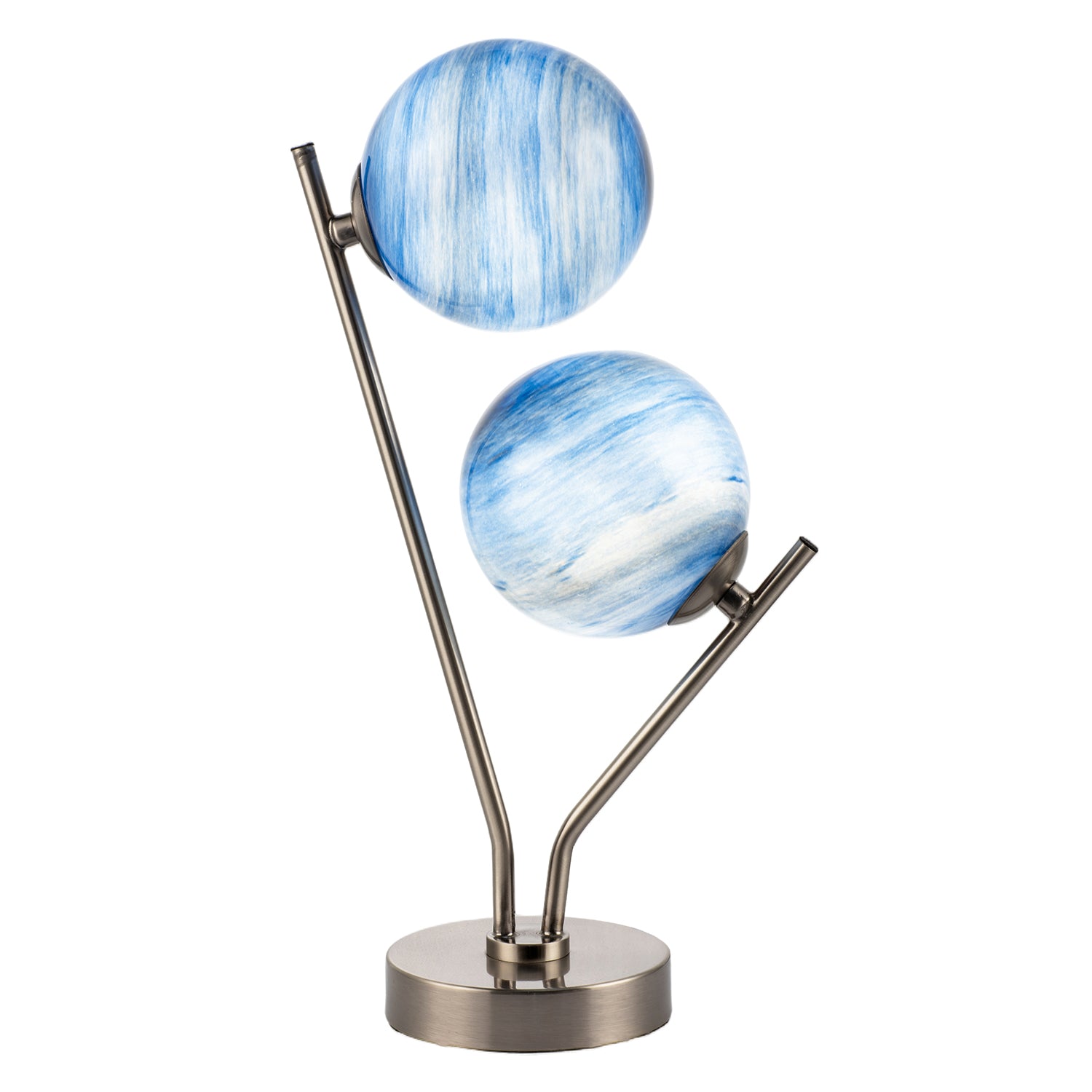 Stylish Pair of Blue Marble Swirl Glass Shades for G9 Lamp Holders Image 8