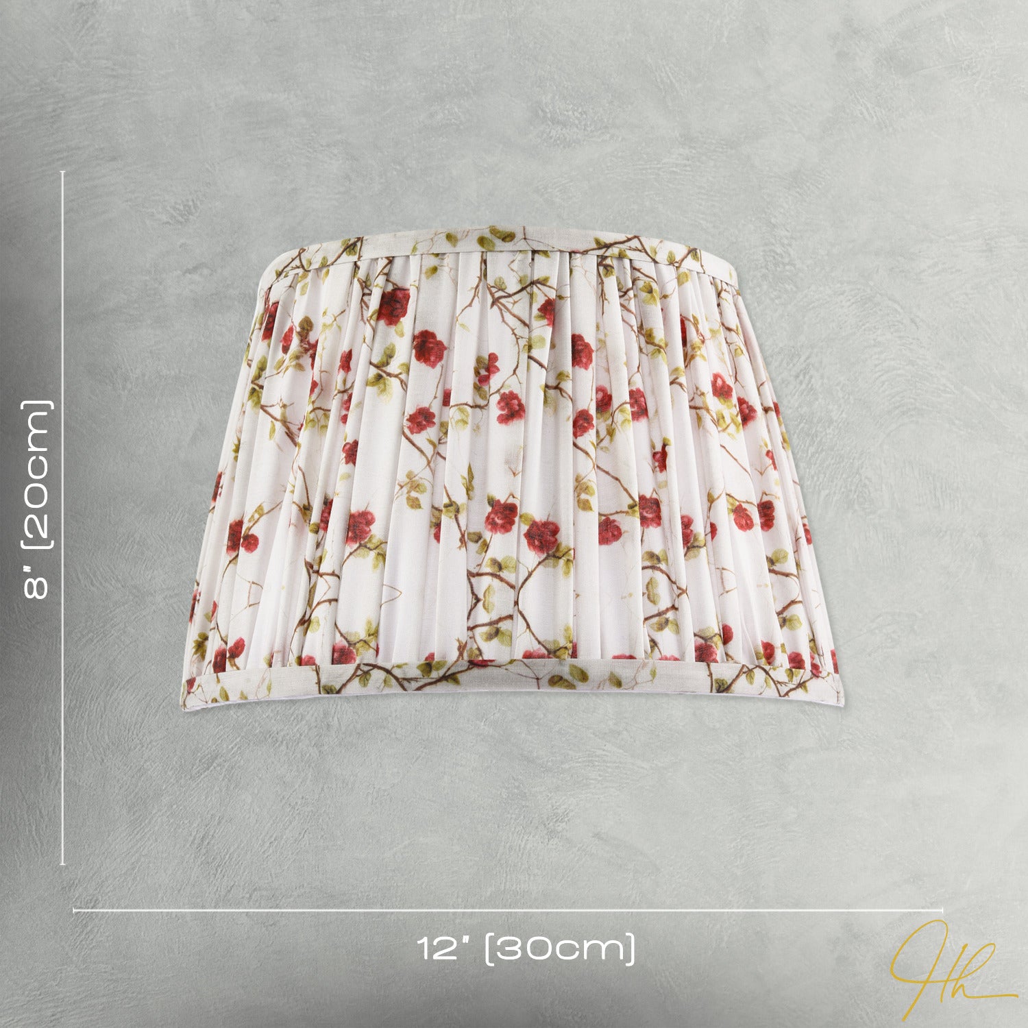 Traditional Red and Green Floral Cotton Fabric Pleated Lamp Shade Image 7