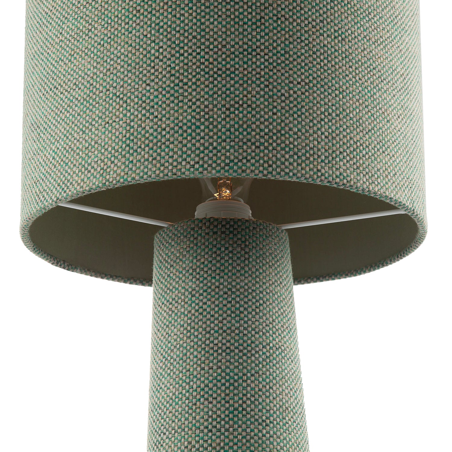Forest and Olive Green Jacquard Linen Lamp with Fabric Shade and Base Image 4