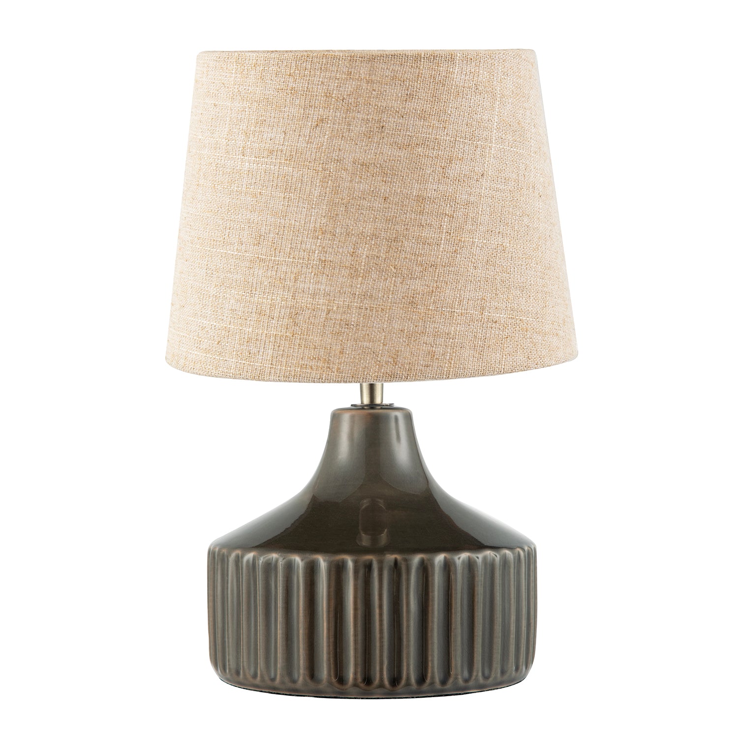 Deep Forest Green Ceramic Gloss Lamp Base with Brass Lamp Holder Image 4