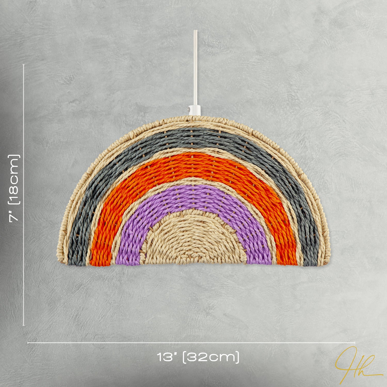 Multi Coloured Rainbow Stripes Childrens Ceiling Pendant Light Shade Image 7