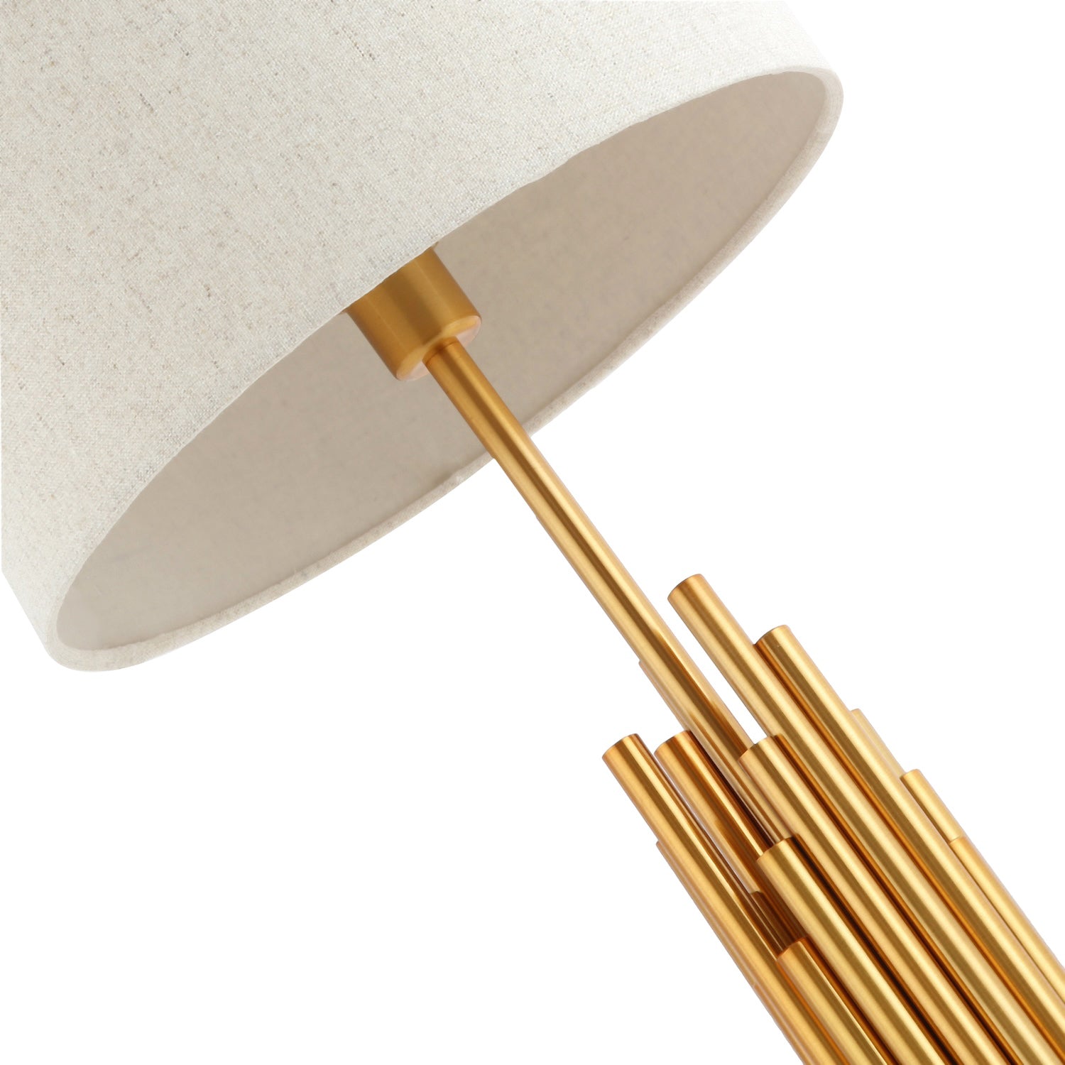 Modern Stalagmite Designed Table Lamp Base with Multi Level Pipes in Satin Gold Image 3