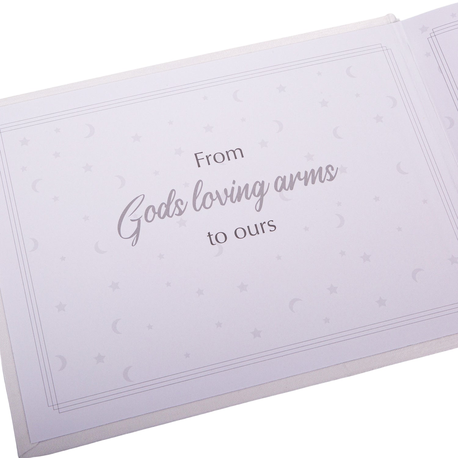 Beautiful White Satin Fabric Christening Guest Book with Silver Metal Cross Image 3