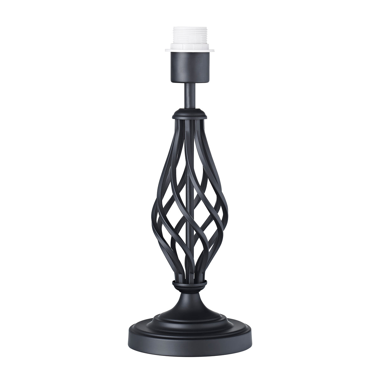 Traditional Table Lamp Base Twist Metal Stem Design Inline Switch