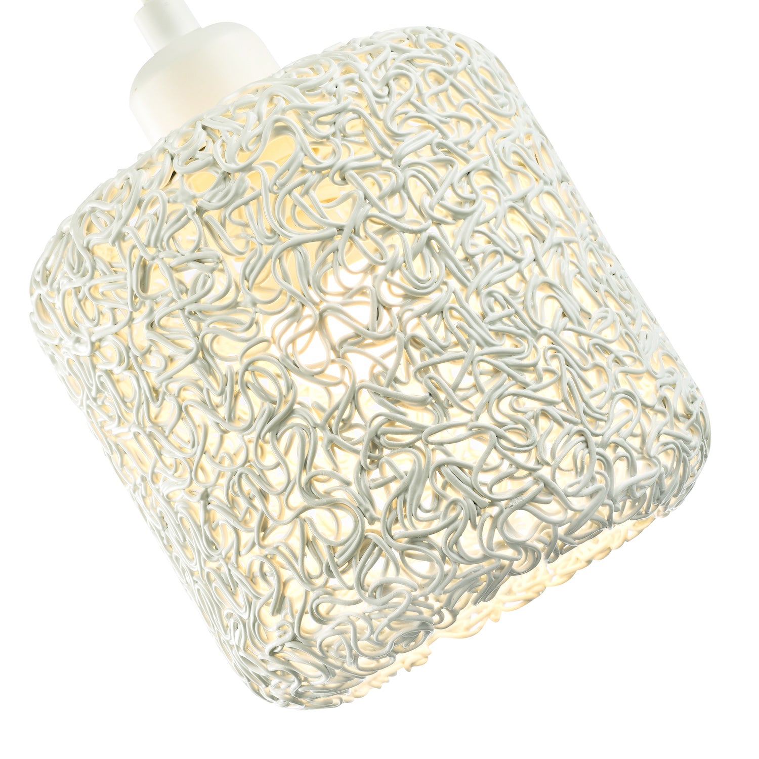 Industrial and Retro Style Twisted Wire Mesh Metal Light Shade in White Gloss Image 3