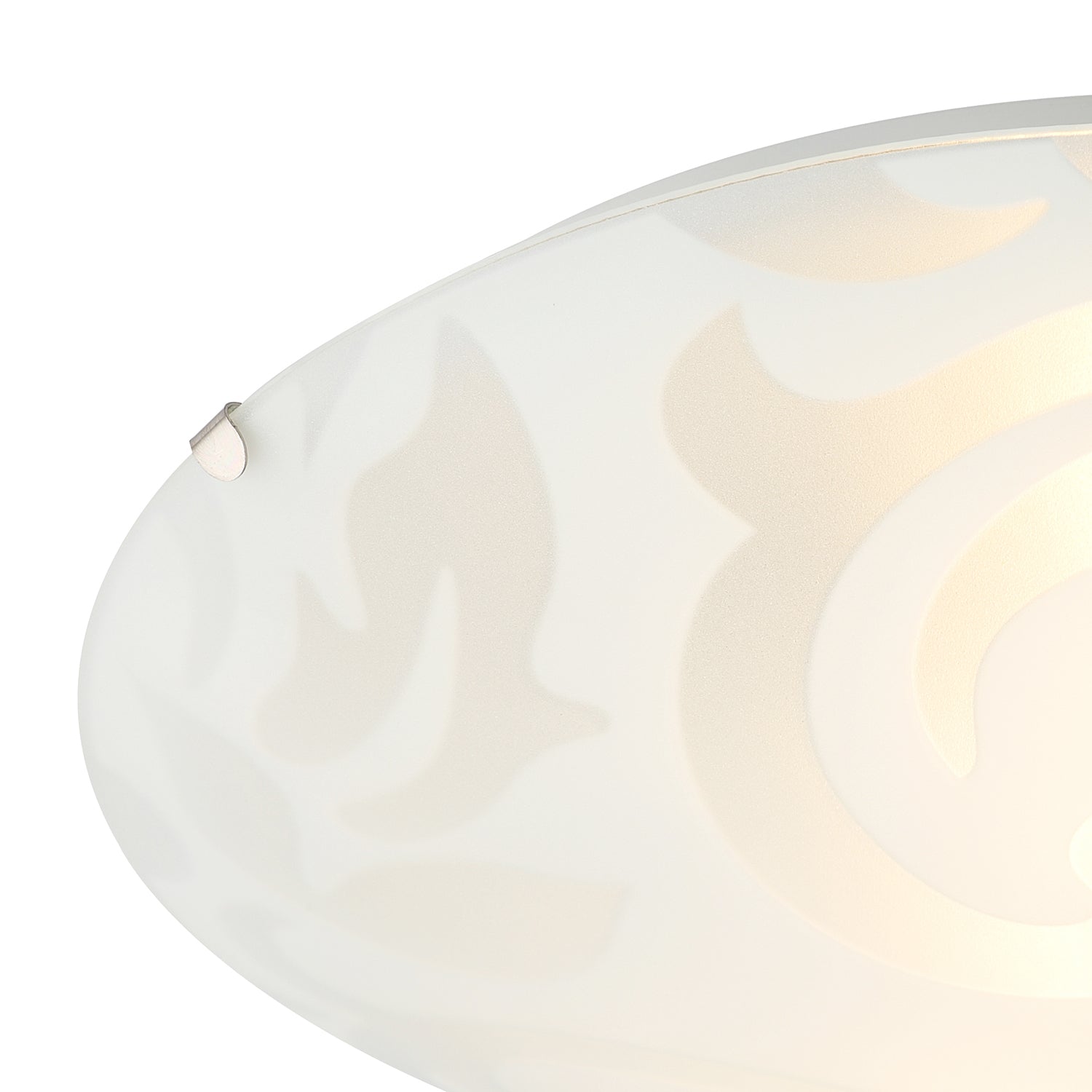 Traditional Frosted White Floral Circular Glass IP20 Flush Ceiling Light Fitting Image 4