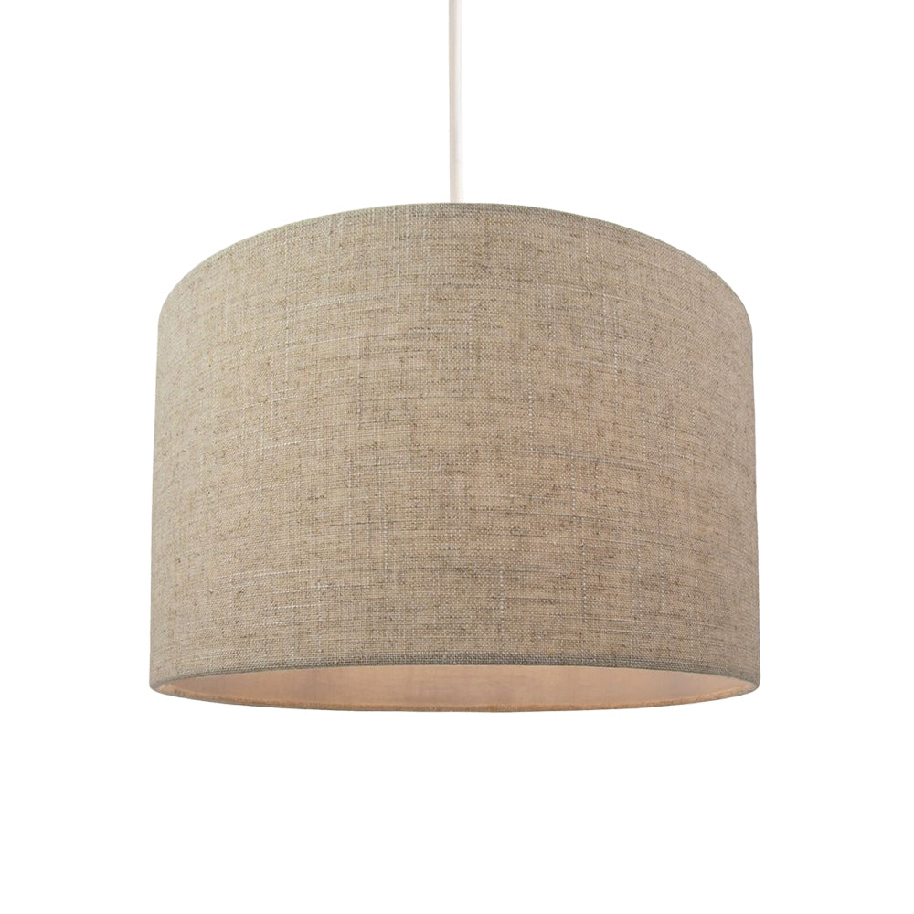 Contemporary and Stylish Natural Linen 10" Lamp Shade in Oatmeal - 30cm Diameter Image 2