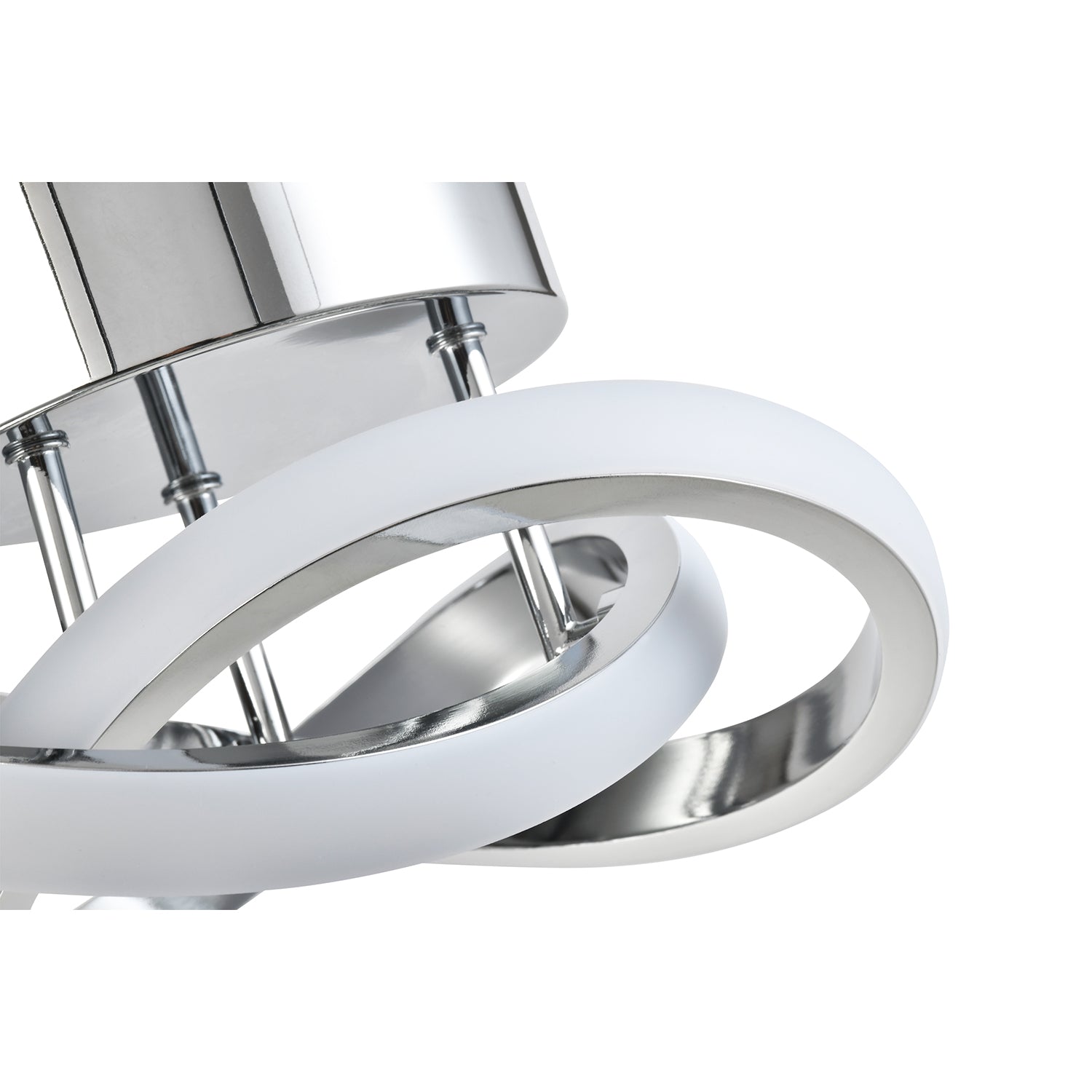 Modern LED Chrome Ceiling Light Fitting with Swirl Thick Metal Strip Image 3