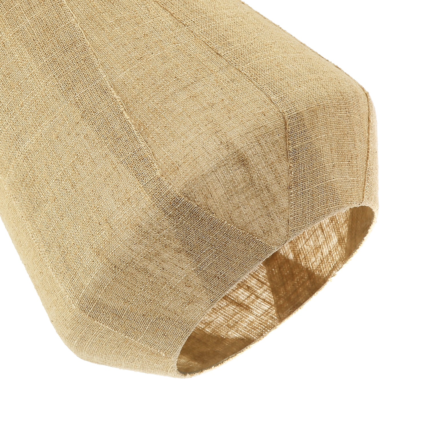 Modern Designer Glass Pendant Lamp Shade Wrapped in Natural Oatmeal Linen Fabric Image 3