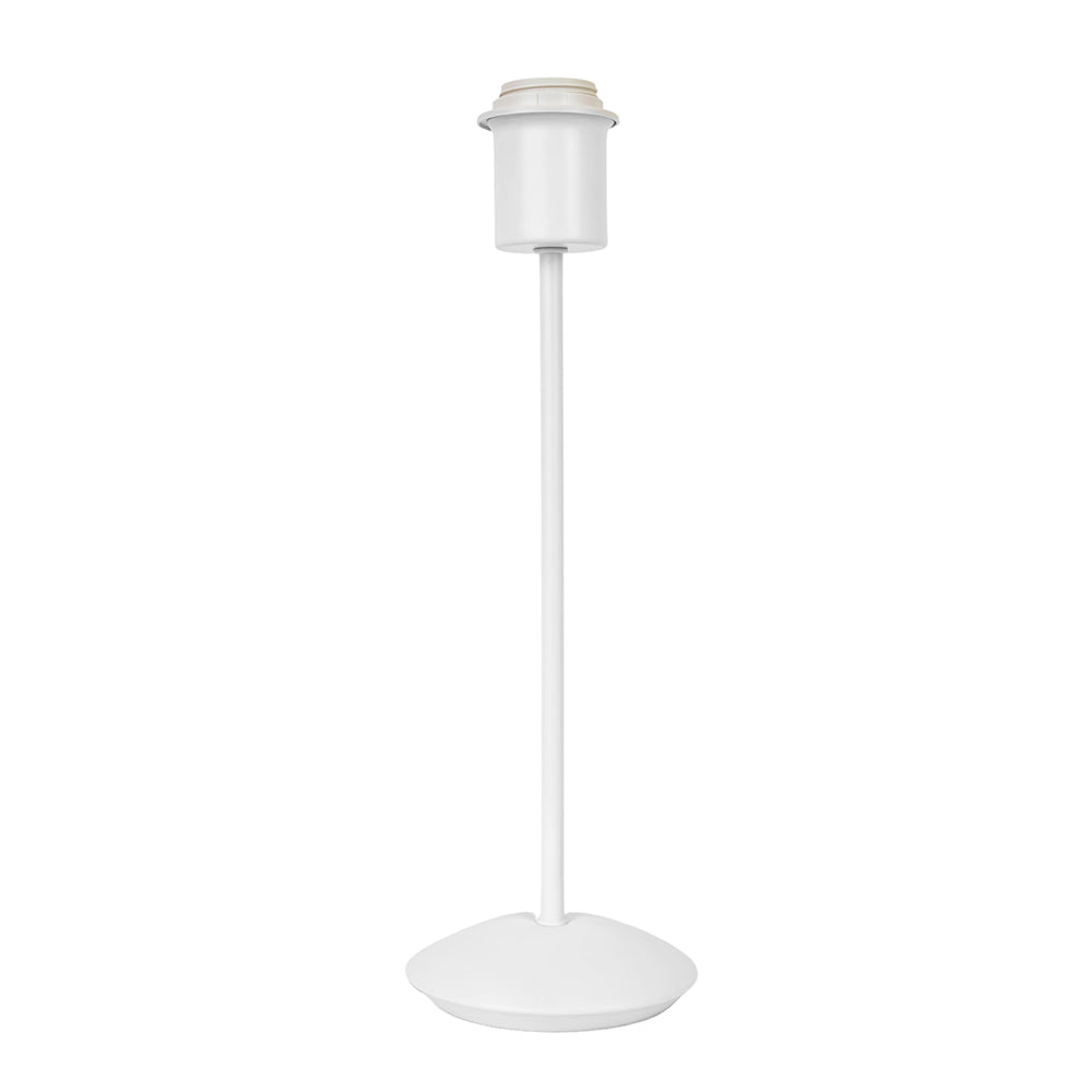 Contemporary and Sleek Matt White Metal Table Lamp Base with Inline Switch Image 1