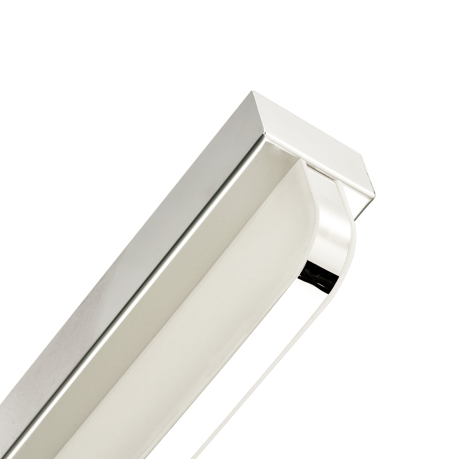 Modern Chrome Plated LED Bathroom Strip Wall Lamp with Switch Button and Glass Image 4