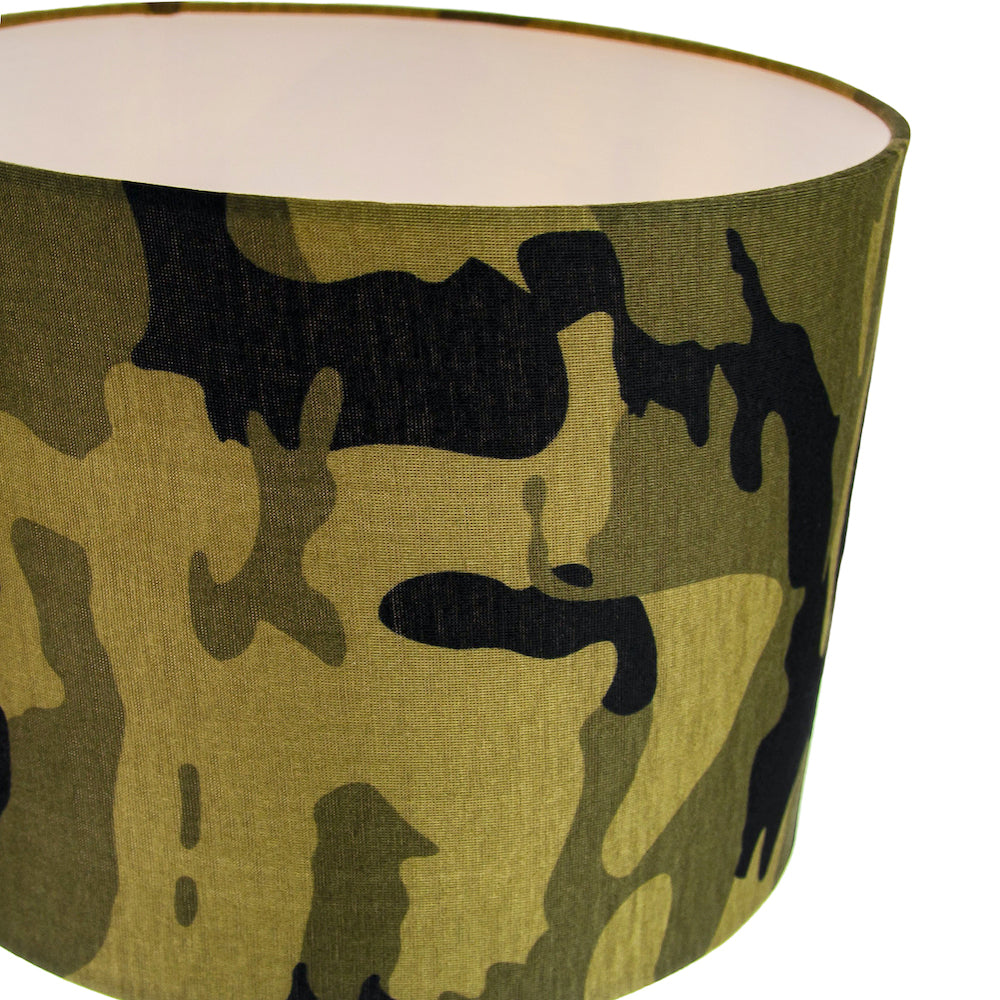 Stylish Green and Black Army Camouflage Drum 10" Lampshade for Table or Pendant Image 3