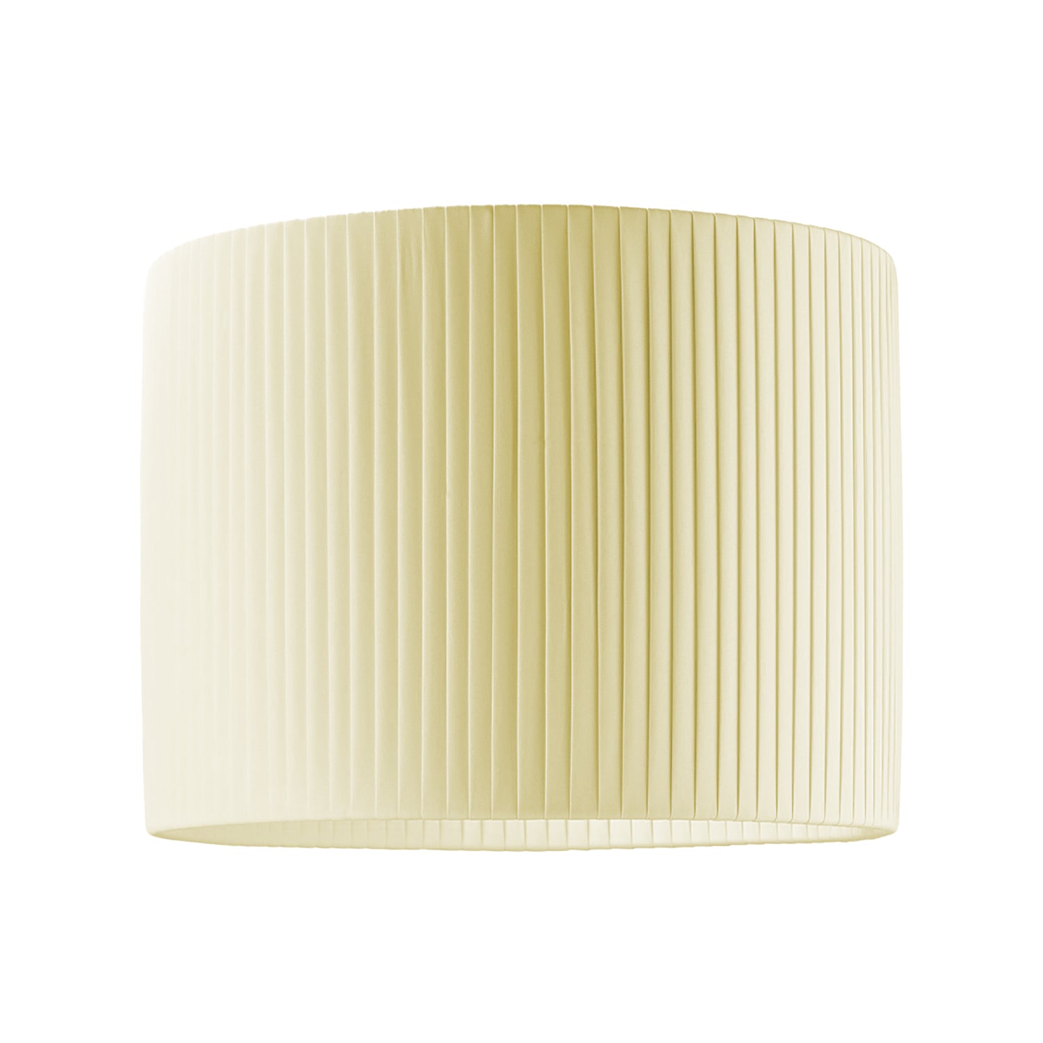 Modern Chic Designer Double Pleated Cream Cotton Fabric 10" Drum Lampshade Image 1