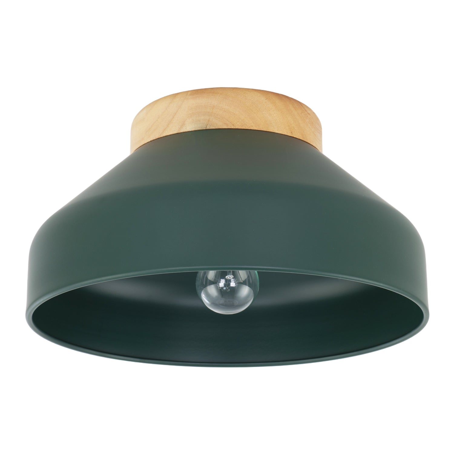 Chic Scandinavian Designed Semi Flush Ceiling Light in Forest Green Image 1