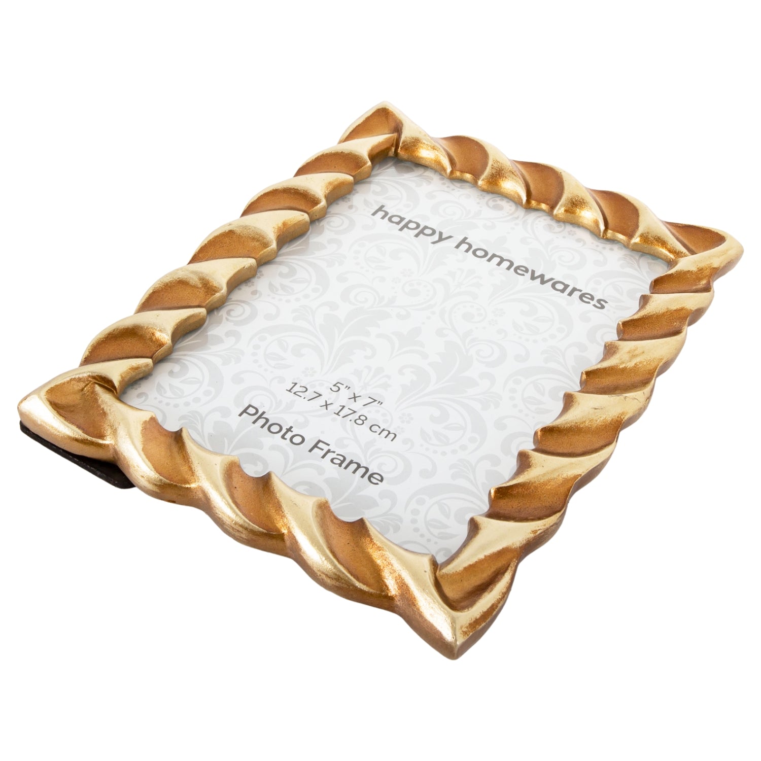 Modern Designer Resin 5x7 Picture Frame with 3D Ripple Edge in Two Tone Gold Image 4