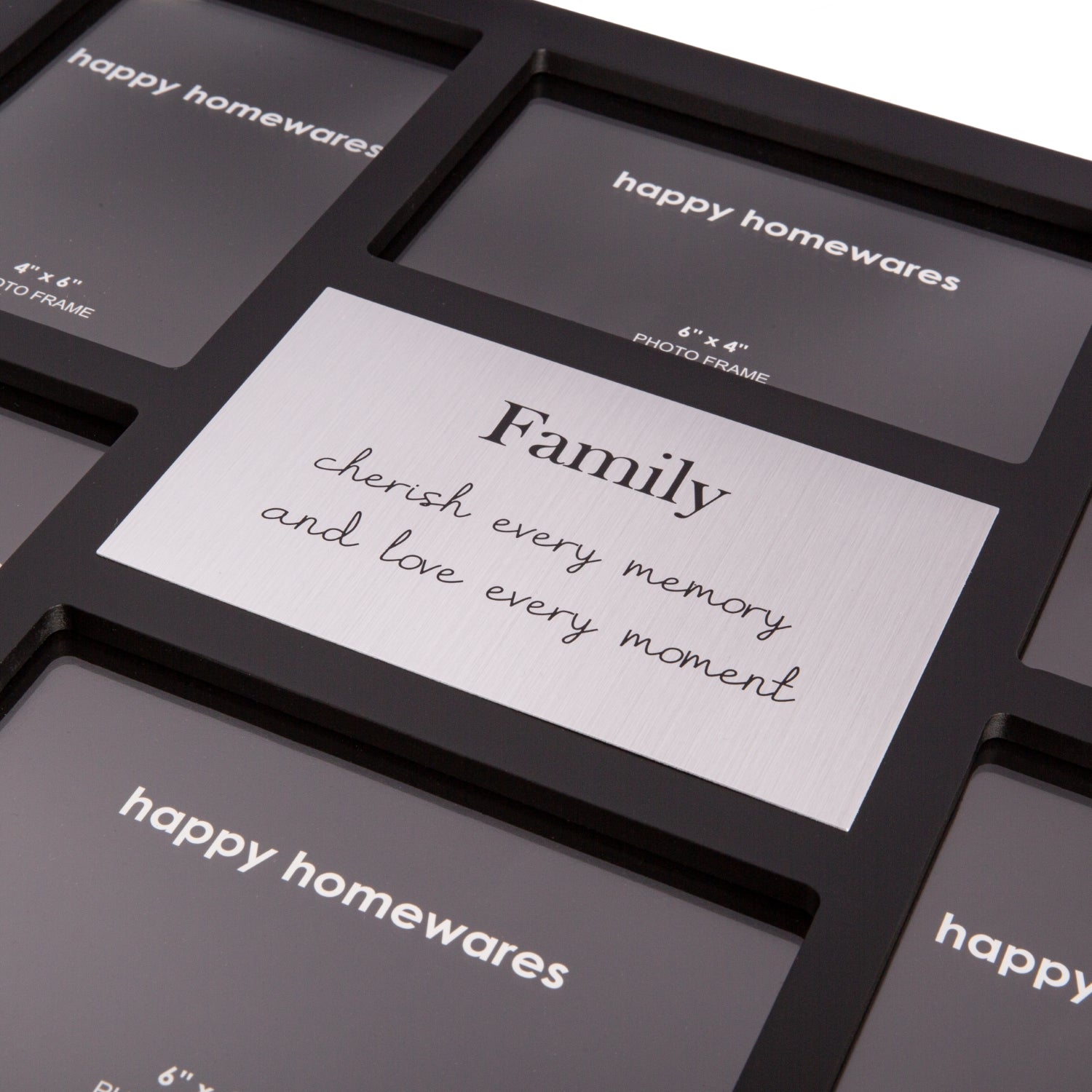 Modern Black Multi Collage Picture Frame with Family Wording and Cute Phrase Image 4