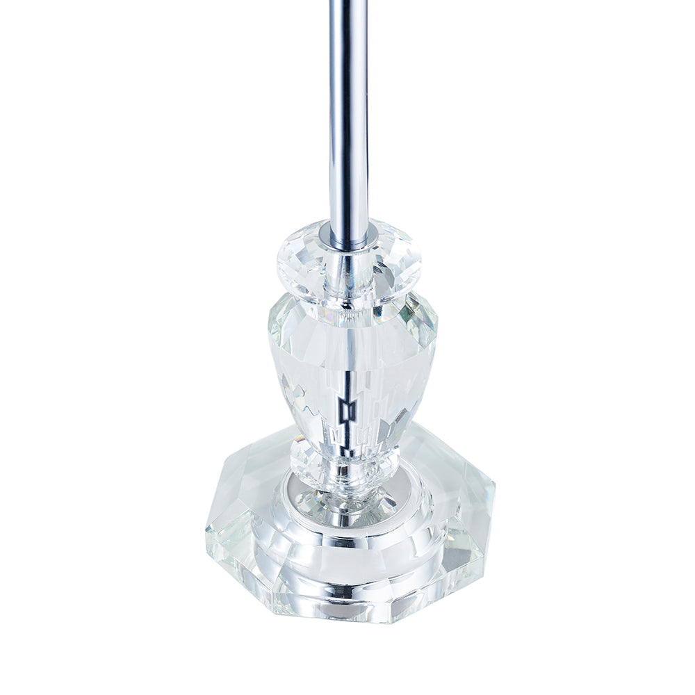 Modern and Chic Crystal Glass Table Lamp Base with Switch and Chrome Stem Image 2