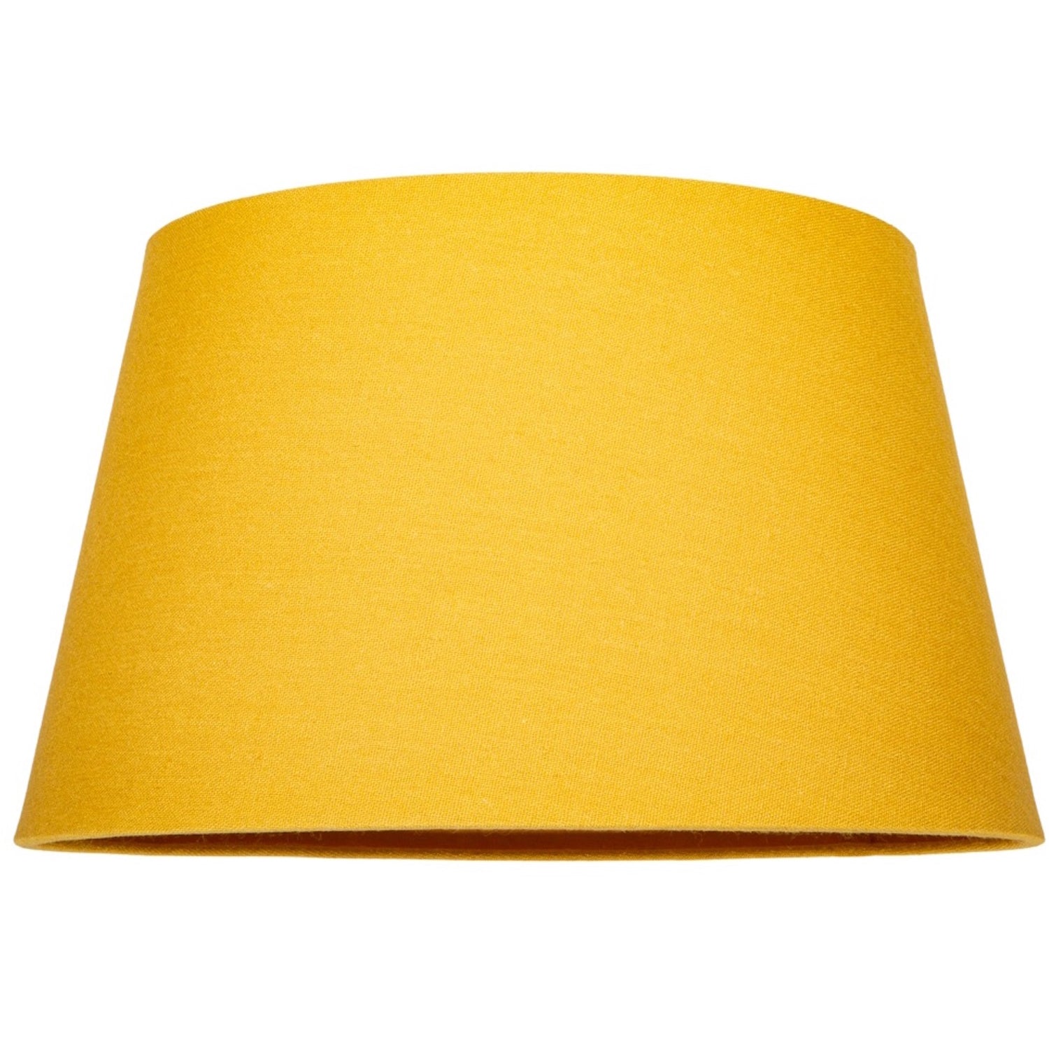 Traditional 14 Inch Ochre Mustard Linen Drum Table/Pendant Lampshade 60w Maximum Image 1