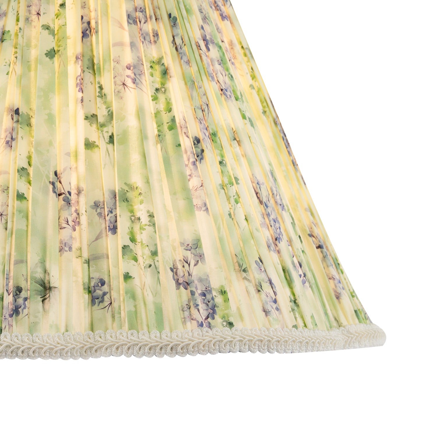 Green and Blue Floral Victorian Scallop Shade with Embroidered Trims Image 3