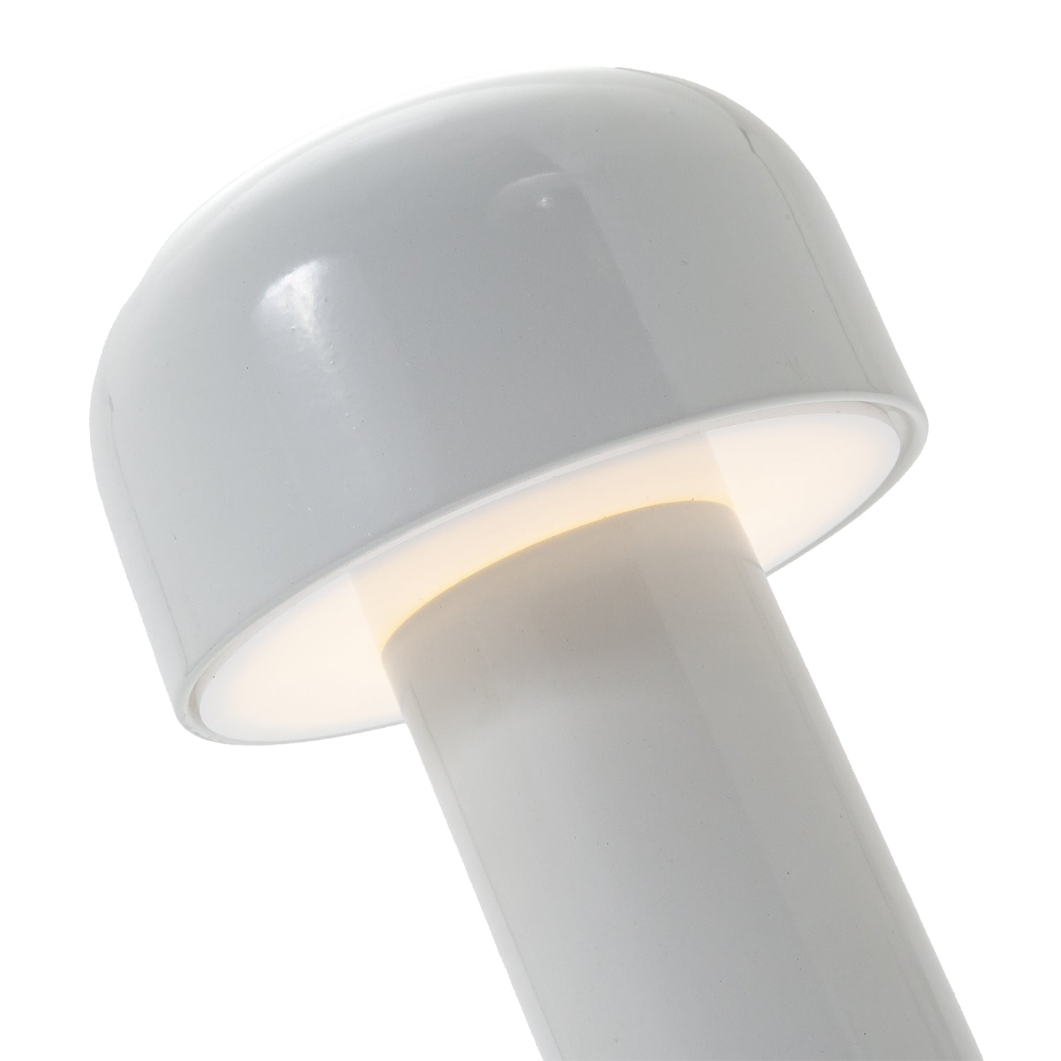 Gloss White Modern Mushroom Style Rechargeable LED Touch Dimmable Table Lamp Image 8