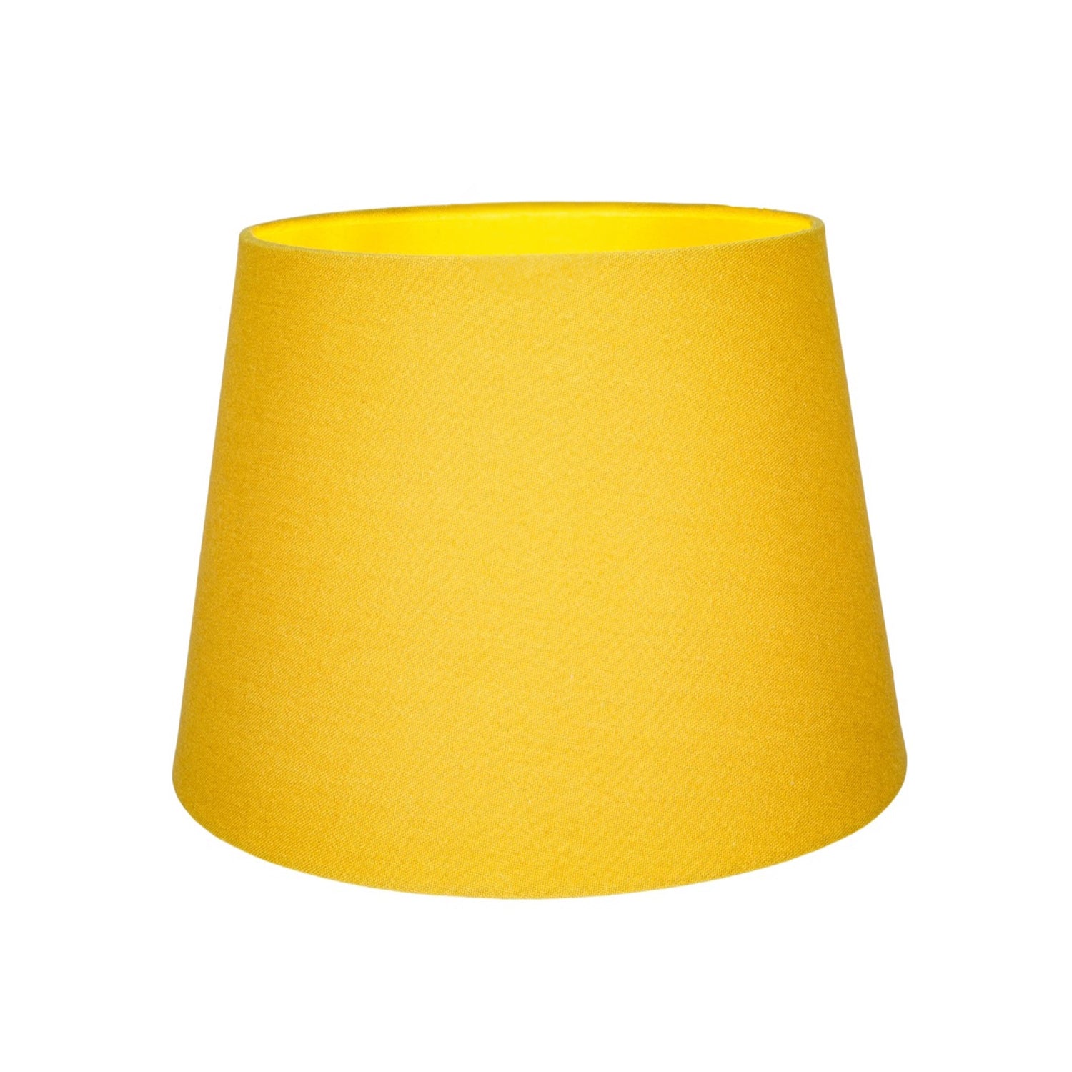 Traditional 6 Inch Light Ochre Mustard Linen Drum Clip-On Lamp Shade 40w Maximum Image 2