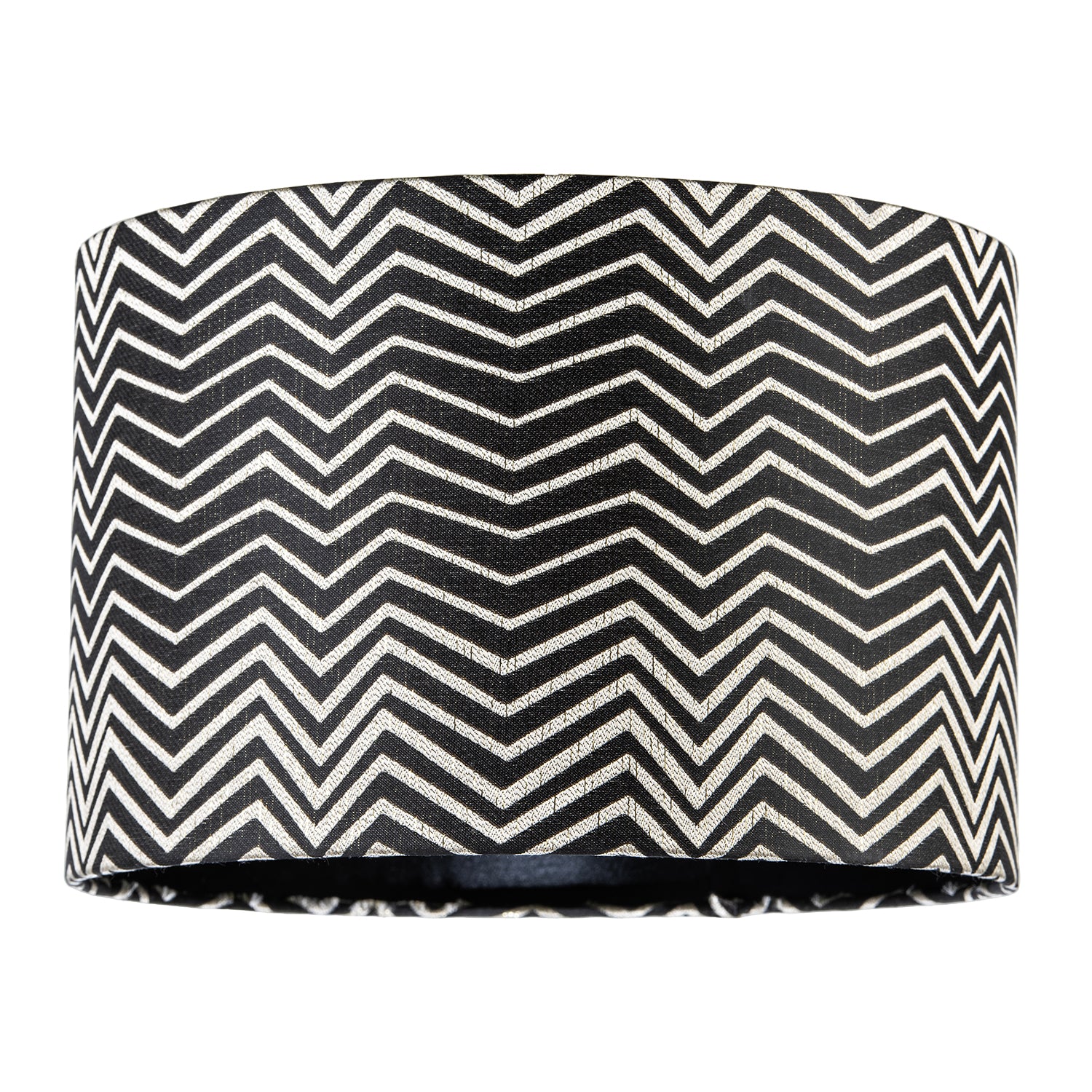 Scandinavian Style Black and White Chevron Pattern Textured Lamp Shade Image 1
