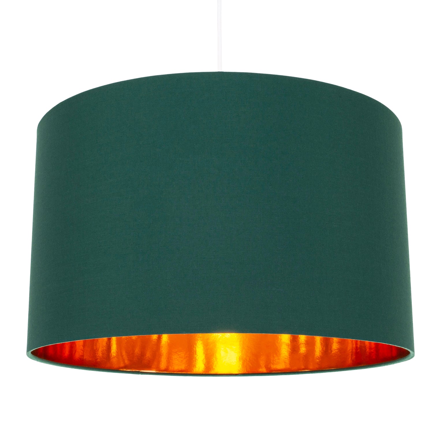 Contemporary Green Cotton 20" Floor/Pendant Lamp Shade with Shiny Copper Inner Image 2