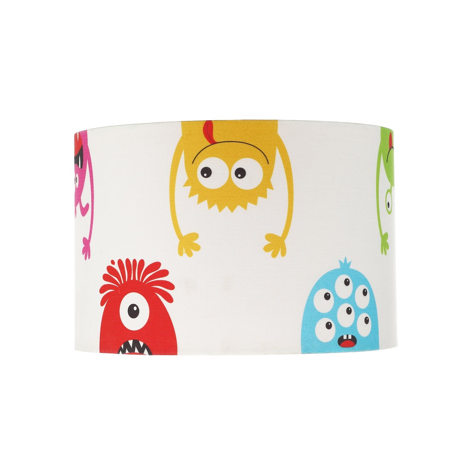 Funny Monsters Children's Lamp Shade with Orange Inner and Multi Colour Monsters Image 3