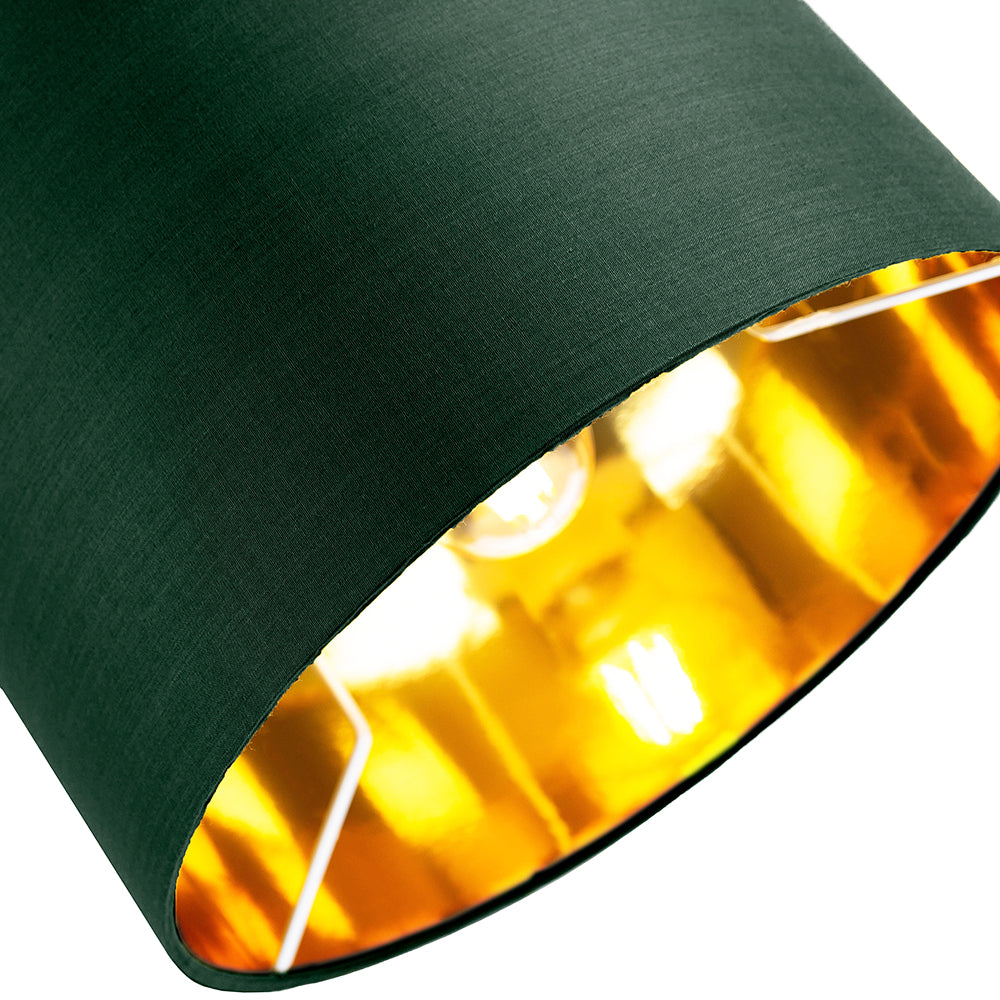 Contemporary Green Cotton 12" Table/Pendant Lamp Shade with Shiny Copper Inner Image 2